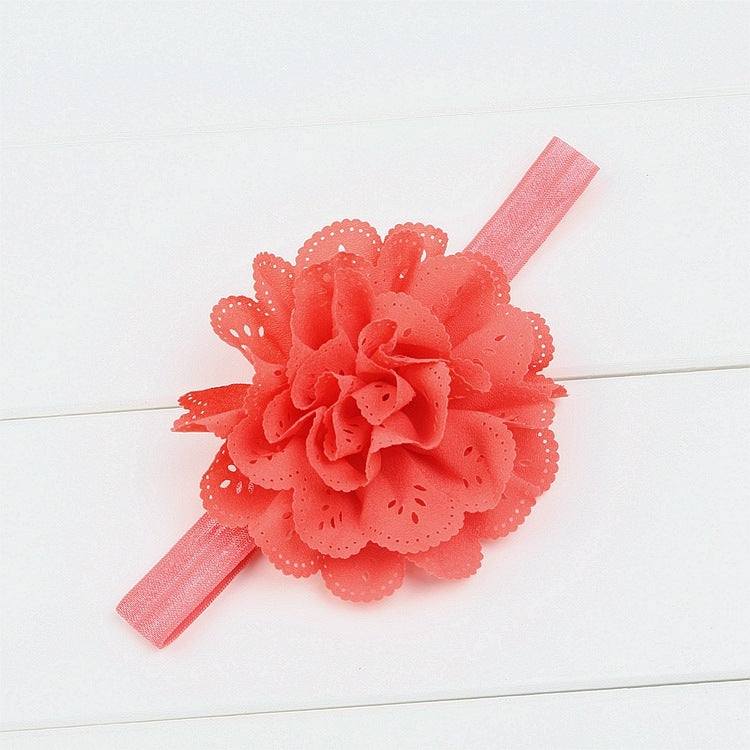 Children's chiffon hollow flower headband