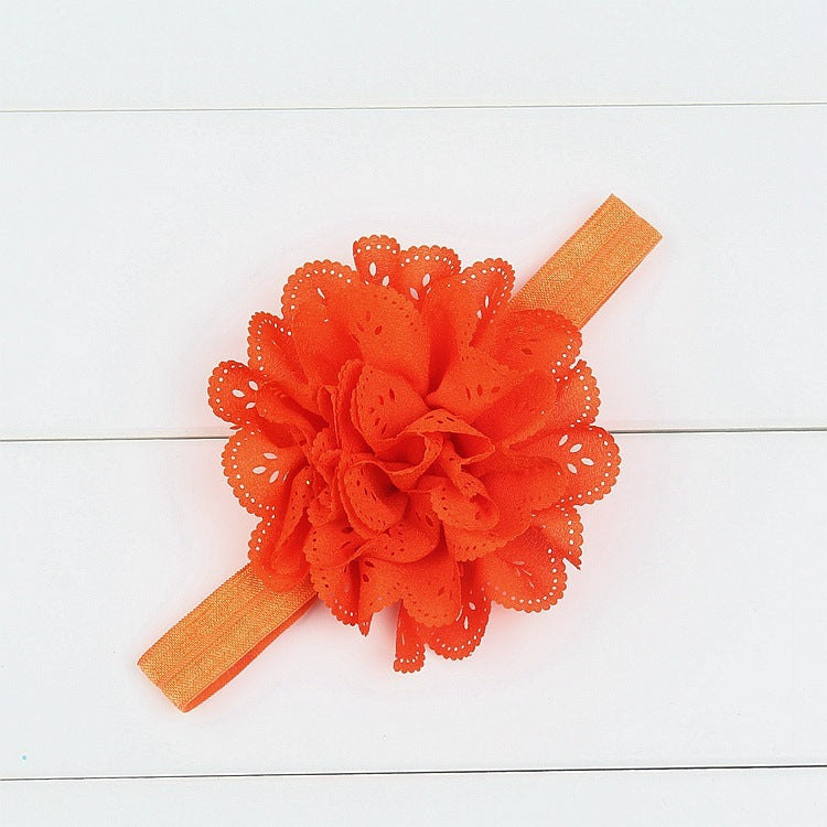 Children's chiffon hollow flower headband