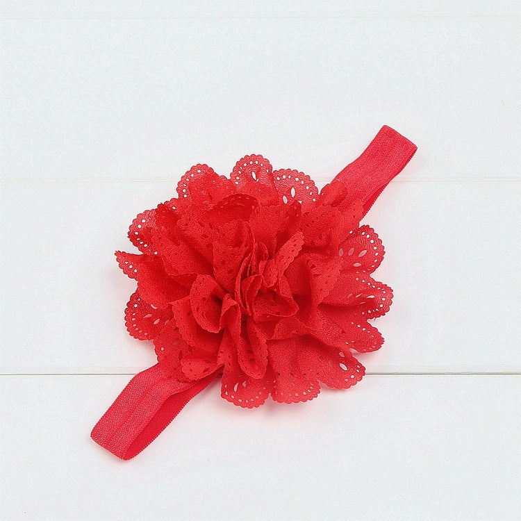 Children's chiffon hollow flower headband