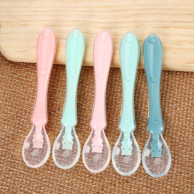 Baby Feeding Water Soup Feeding Tableware Silicone Spoon