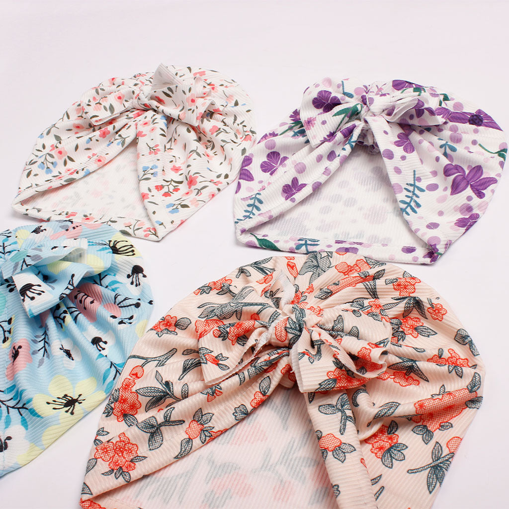 Polyester Baby Bow Hat Creative Printing Girls' Hat Infants Baby Hat