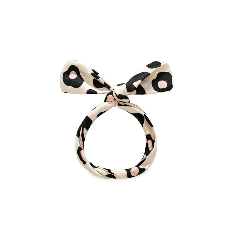 Hairband leopard print cute flying sleeve girls suit