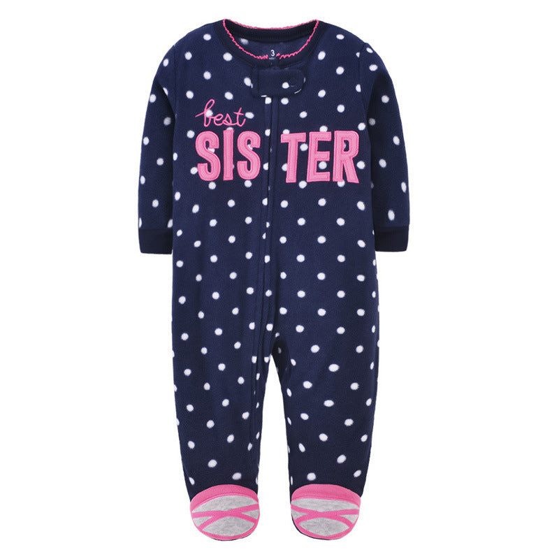 Baby wrap jumpsuit with zipper
