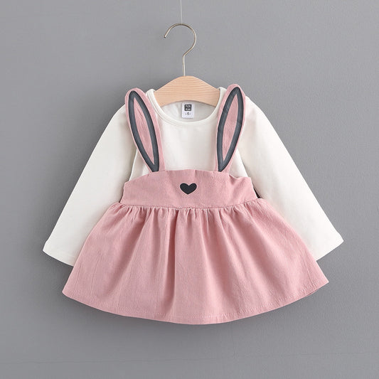 children's clothing, girls cute rabbit dress, baby baby princess dress