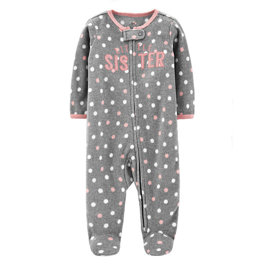 Baby wrap jumpsuit with zipper