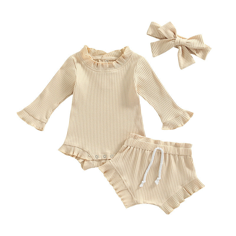 Sunken Stripe Romper Blouse And Pants