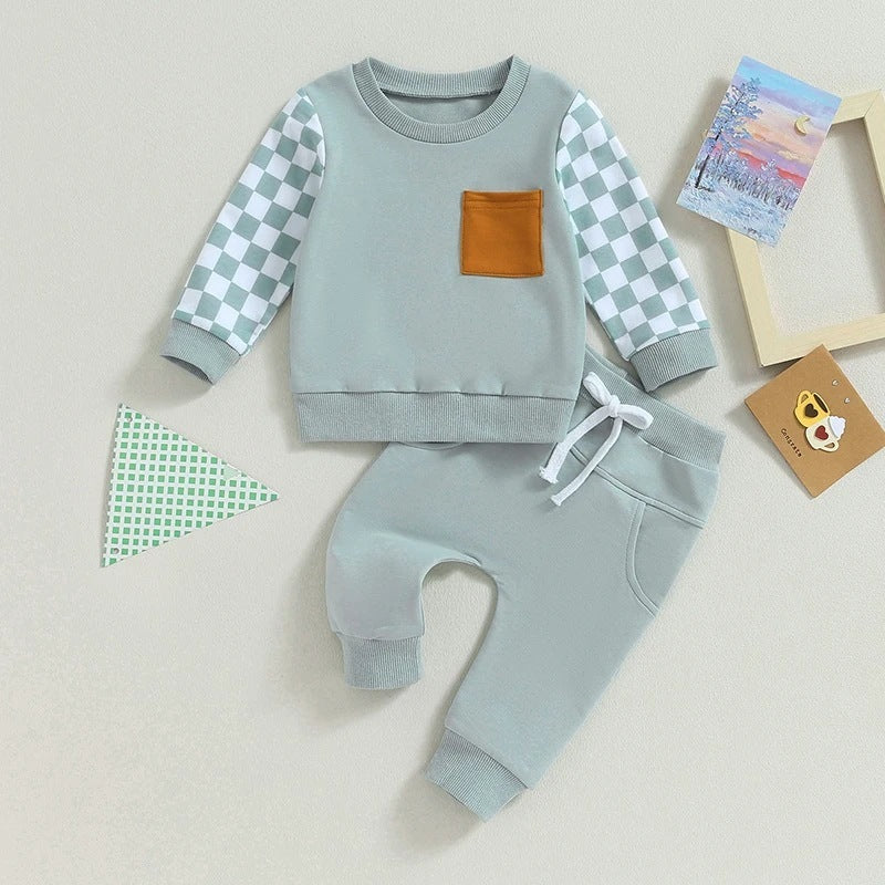 Autumn And Winter Solid Color Lace-up Sweatpants 2-piece Children's Fashion Casual