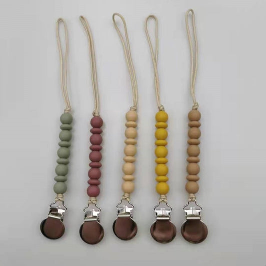 Whosale Chewable Wooden Silicone Dummy Pacifier With Clip Silicone Baby Pacifier chain