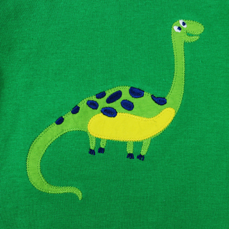 Long-sleeved Cartoon Dinosaur Print Pajamas Two-piece Suit