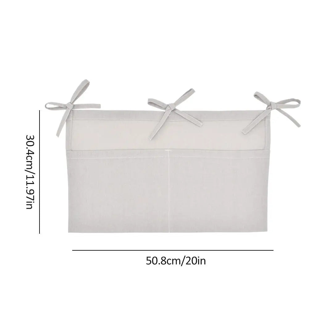 Baby Bed Hanging Storage Bags Cotton Newborn Crib Organizer Toy Diaper Pocket For Crib Bedding Set Accessories Nappy Store Bags