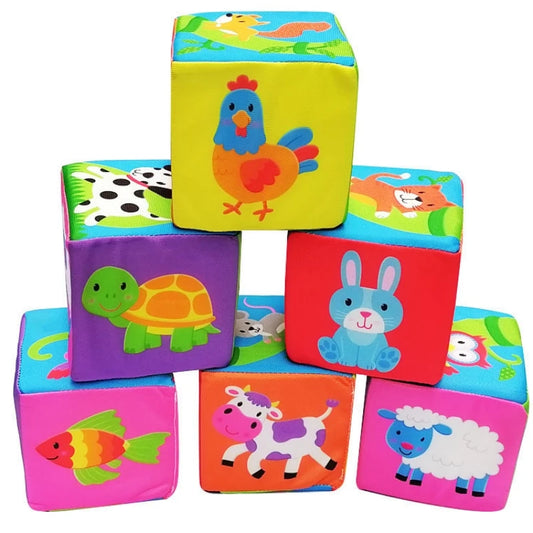 Children Cloth Building Blocks New Infant Baby Cloth Doll Soft Rattle Early Educational Baby Toy Soft Plush Set Cube