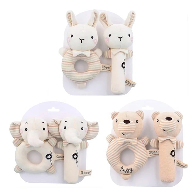 Baby Rattles Soft Cartoon Cute Plush Animal Rattles Toys Child Educational Handbells Soft Toddler Baby Comfort Toys