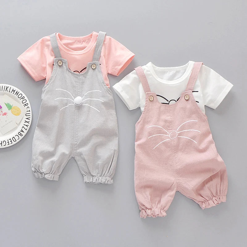 Infant Baby Girl Baby Summer Clothing Striped Top Strap Shorts Set for Newborn Baby Girls Clothes 1st Birthday Outfits Cool Sets