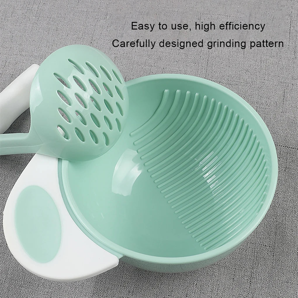 PP Baby Food Grinder Portable Solid Color Nonslip Odorless Manual Vegetable Fruit Potato Mash Maker Accessories