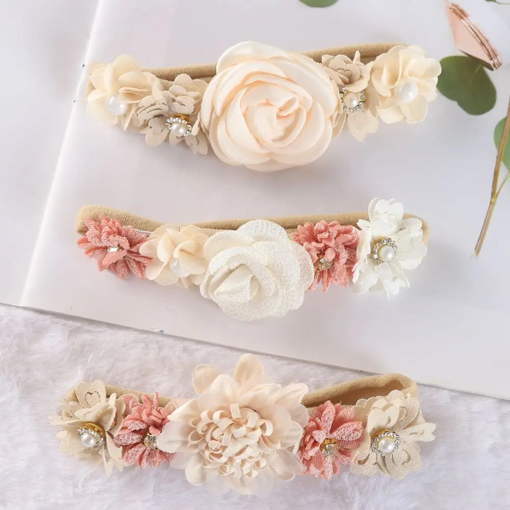 3pcs Baby Girl Headband set Cute Baby Elastic Hair Band Newborn Head Flower Toddler Headband Headwear Kids Accessories