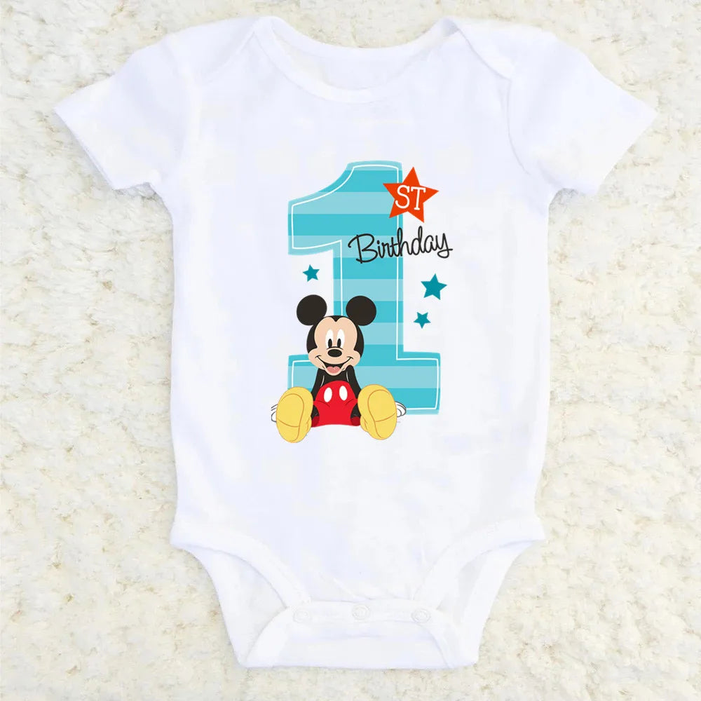 It's My 1st Birthday Mickey Baby Boy Clothes First Birthday Vetement 100% Cotton Baby Boys Girls Tutine Jumpsuit for Kids