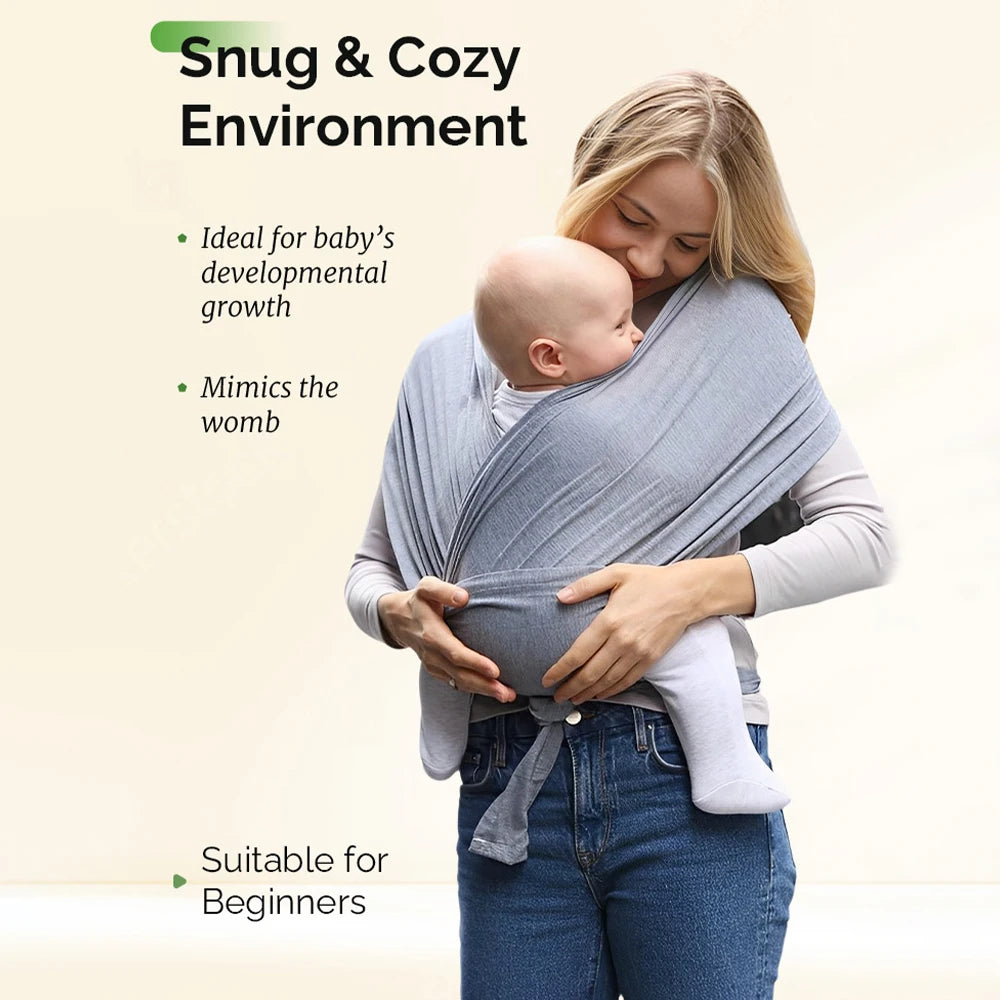 Baby Wrap Carrier Infant Carrier Breathable Baby Sling Lightweight Hand Free Baby Carrier Sling Baby Carrier Wrap for Newborn