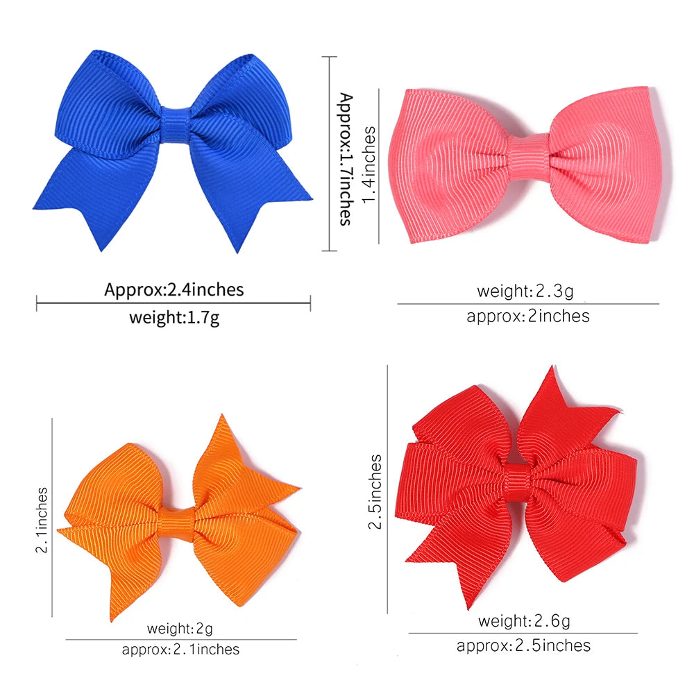 10/20Pcs Grosgrain Ribbon Bowknot Hair Clips For Cute Girls Colorful Bows Clip Hairpin Barrettes Headwear Baby Hair Accessories