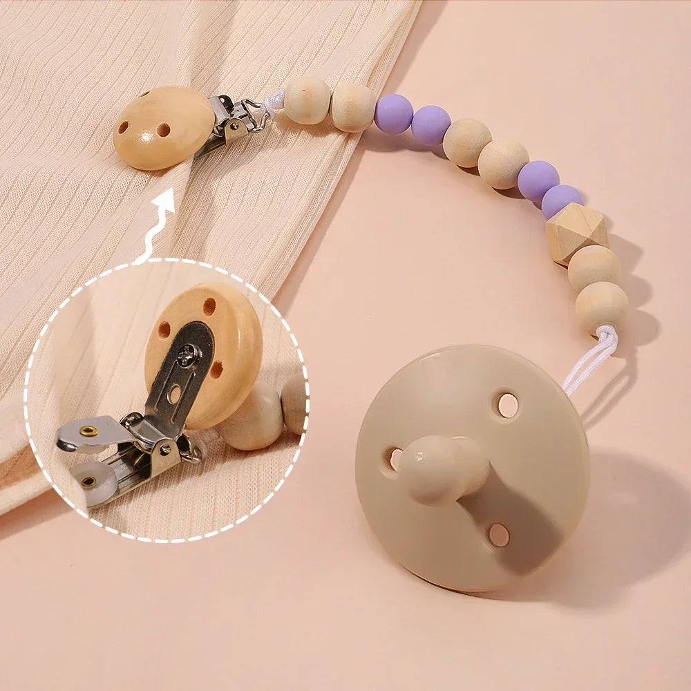 1pcs Personalized Handmade Pacifier Clip Baby Silicone Pacifier Anti-Drop Chain Food Grade Silicone Teething Toys for Molar Gift