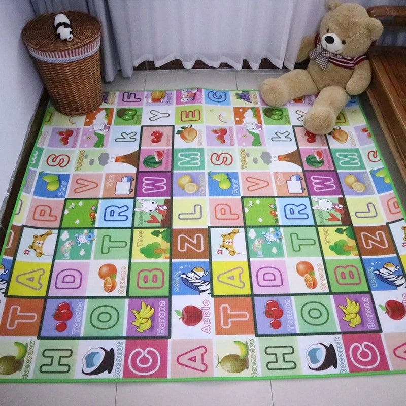 Baby Play Mat 180x120cm Doubel Sided Printed Kids Rug Educational Toys for Children Crawling Carpet Game Activity Gym Foam Floor