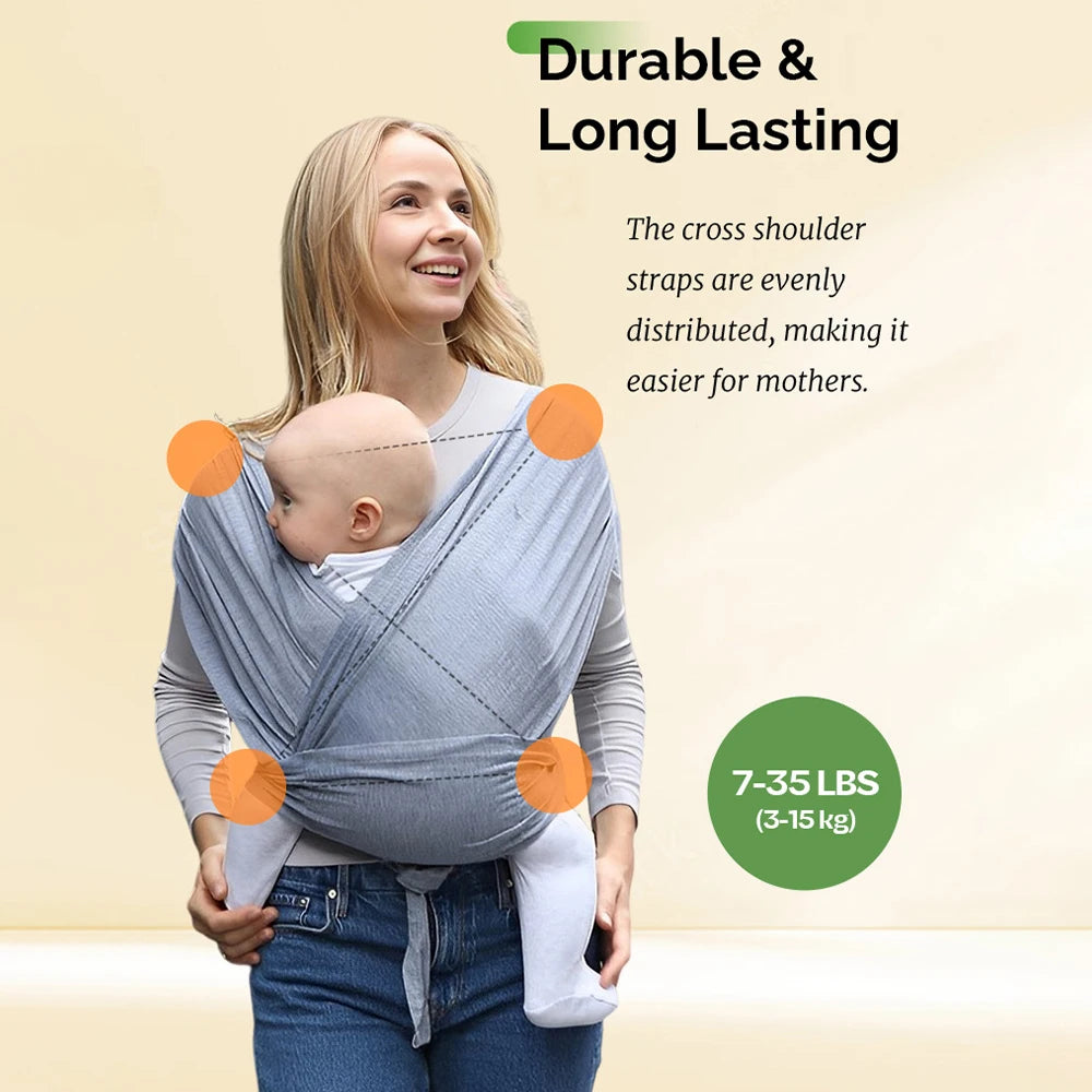 Baby Wrap Carrier Infant Carrier Breathable Baby Sling Lightweight Hand Free Baby Carrier Sling Baby Carrier Wrap for Newborn