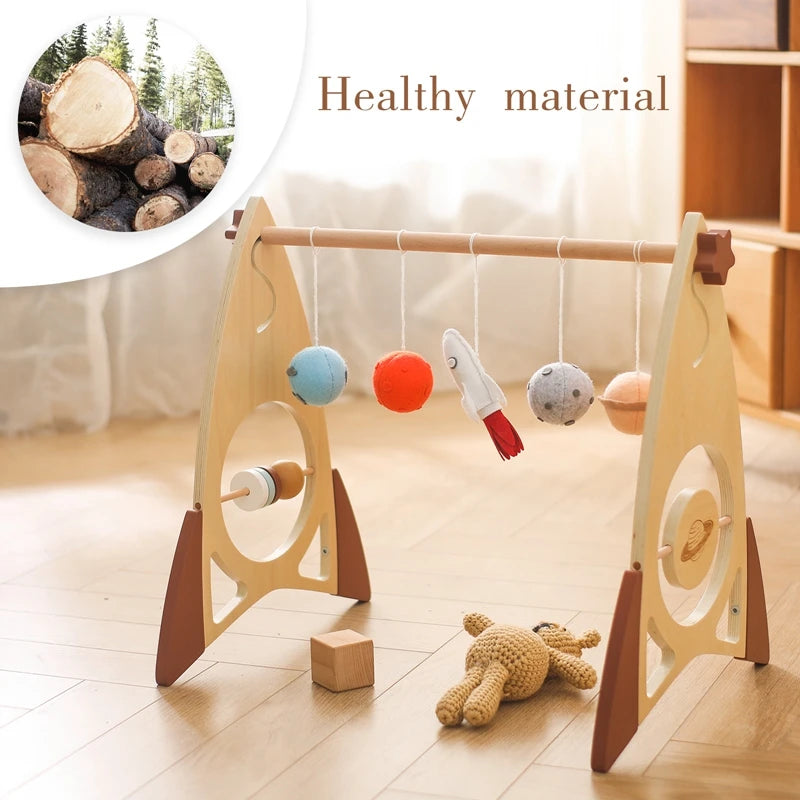 1Set Play Gym Frame Baby Activity Wooden Fitness Frames Play Gym Mobile Baby Room Decoration Newborn Baby Accessories Rattle Toy