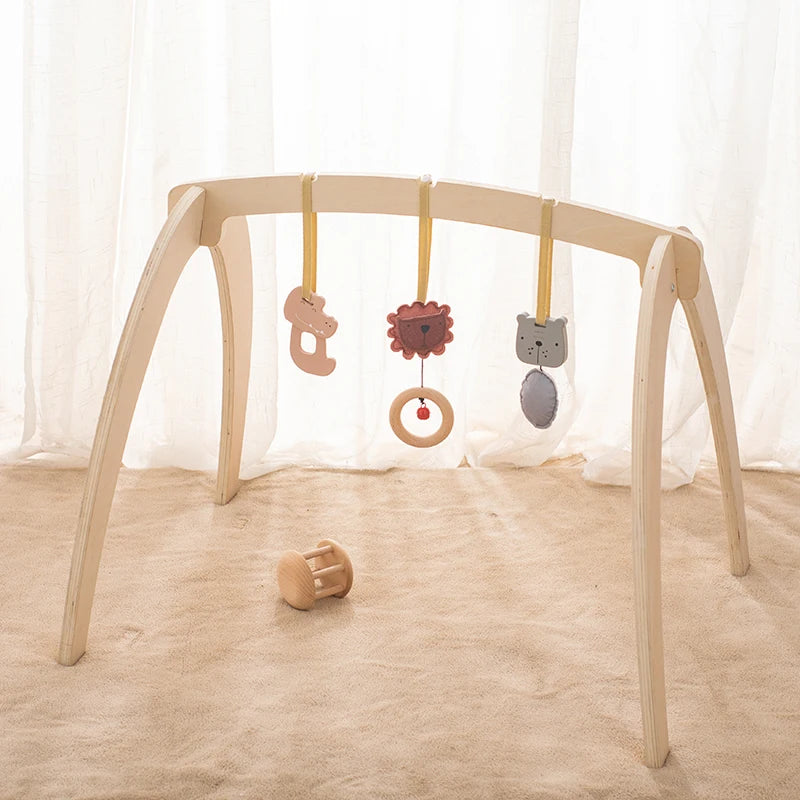 Baby Gym Wooden Carpet Activities for Babies Tent Pendent Hanger Activities for baby stroller Toys Wooden  Room Activities Gym