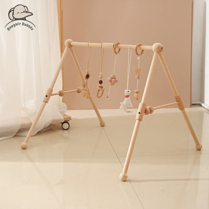 1 Set Of Wooden Baby Gym Newborn Activity Fitness Stand  Baby Pendant Crib Decoration Baby Accessories Rattle Toy Gifts For Baby