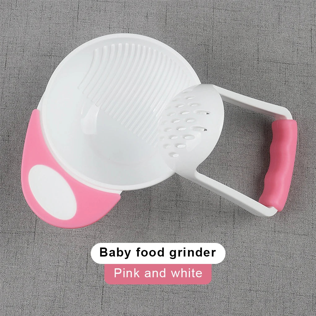 PP Baby Food Grinder Portable Solid Color Nonslip Odorless Manual Vegetable Fruit Potato Mash Maker Accessories