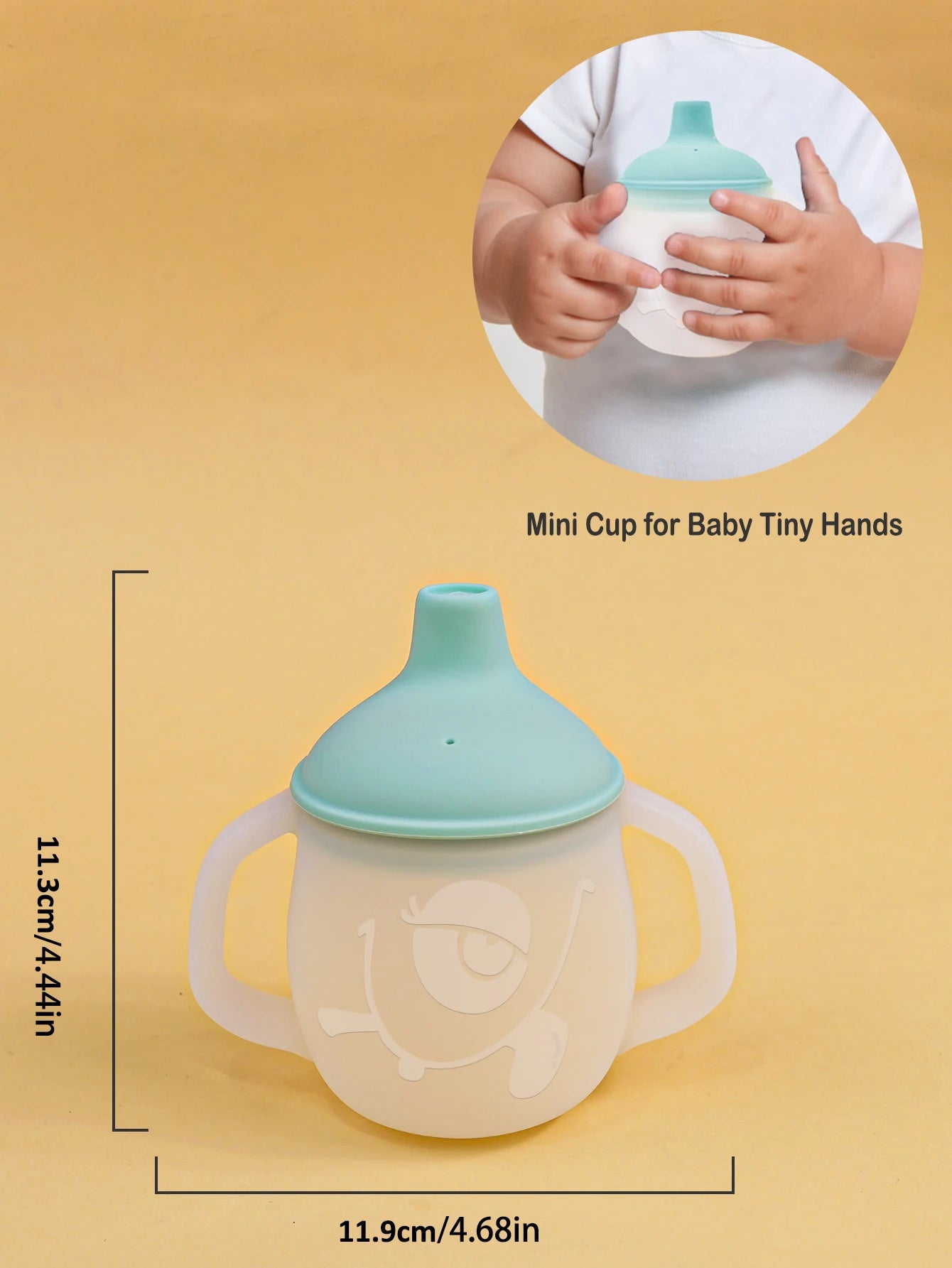 Baby Learning Drinking Cup with Double Handle Flip Lid BPA Free Leakproof Infants Water Cups Bottle with Lid Cute Duckbill Cup