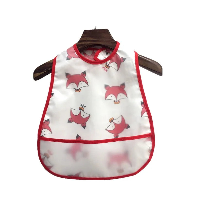 2023New Cartoon Pattern EVA Waterproof Pocket Lunch Feeding Bibs Adjustable Baby Bibs Cute Children Baby Apron Kids Burp Cloths