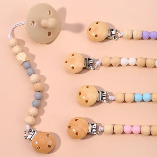 1pcs Personalized Handmade Pacifier Clip Baby Silicone Pacifier Anti-Drop Chain Food Grade Silicone Teething Toys for Molar Gift