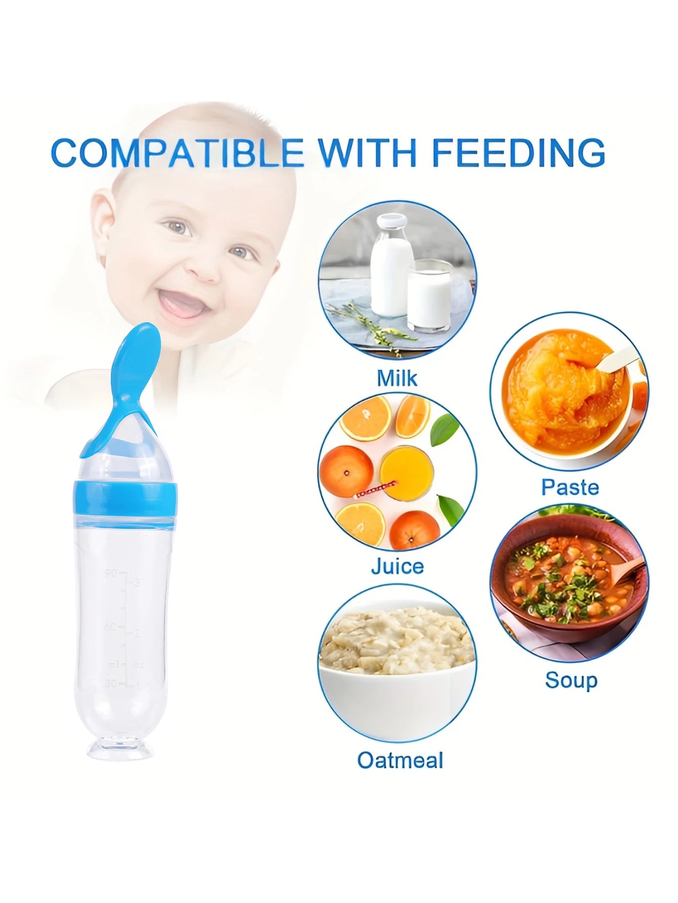 4PCS Baby Spoon Bottle Feeder Dropper Silicone Spoons for Feeding Medicine Kids Toddler Cutlery Utensils Children Accessories