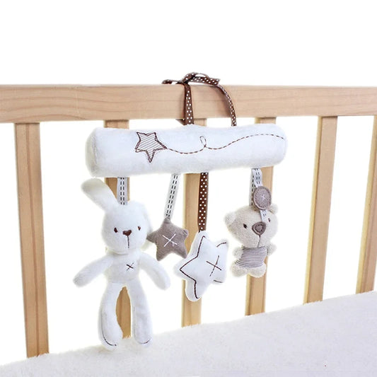 Baby Infant Hand Bell Rattles Hanging Bed Safety Seat Rabbit Music Plush Toys Multifunction Stroller Toy игрушки для детей