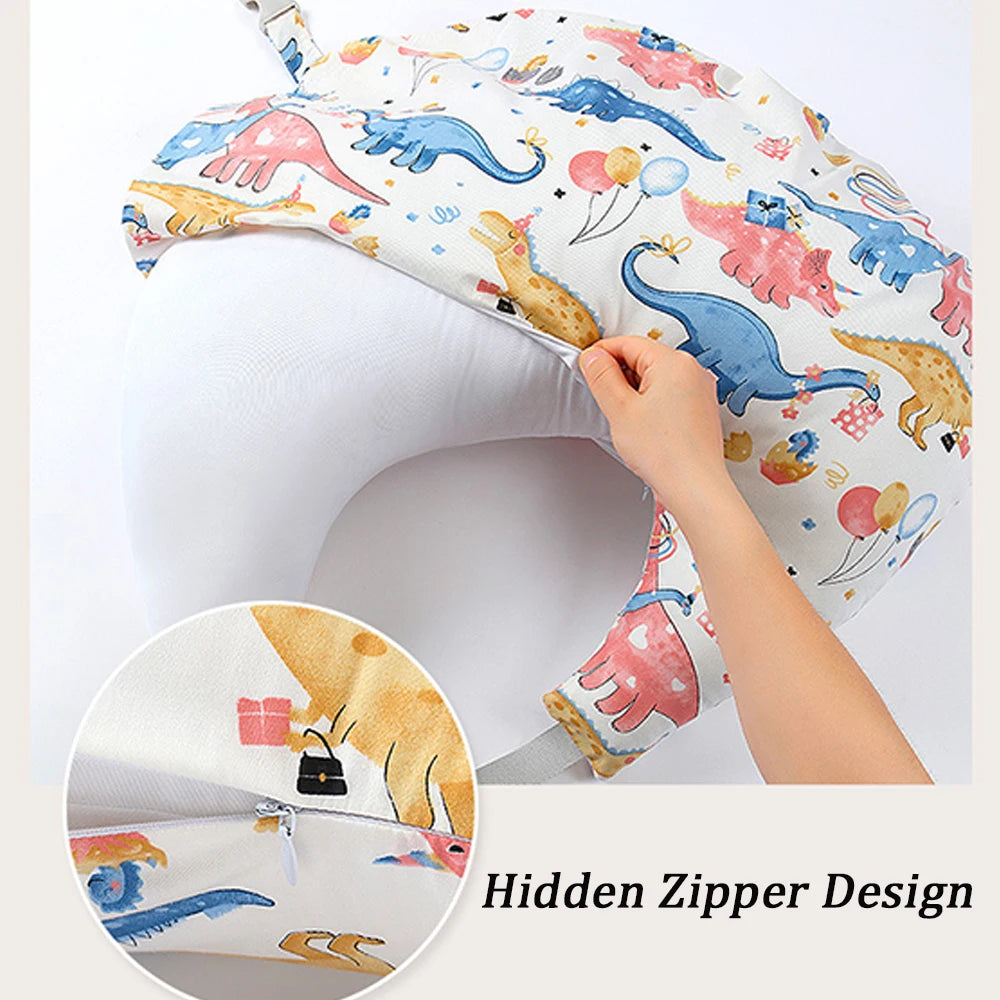 Nursing Pillow for Breastfeeding Plus Size Breastfeeding Pillows for Baby with Adjustable Waist Strap and Removable Cotton Cover