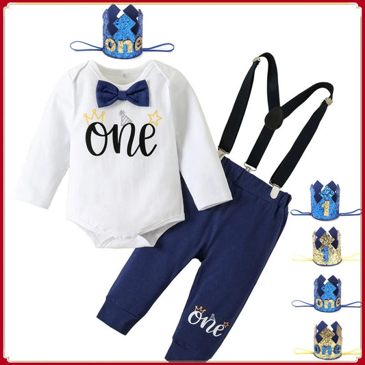 Baby Boy Clothes Set Cake Smash Birthday Theme Outfits Alphanumeric Printing 1st Birthday Party Daily Wear Holiday Festival