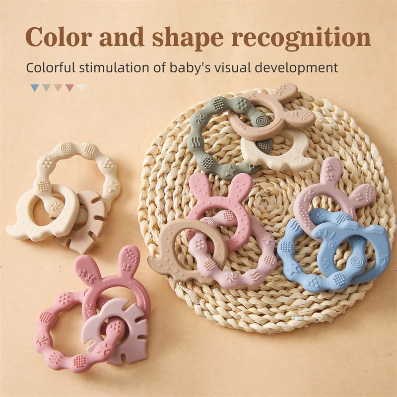 Baby Silicone Rabbit Bracelet Teether Toys BPA Free Nursing Teething Toys Food Grade Silicone Newborn Teething Toys Baby Gift