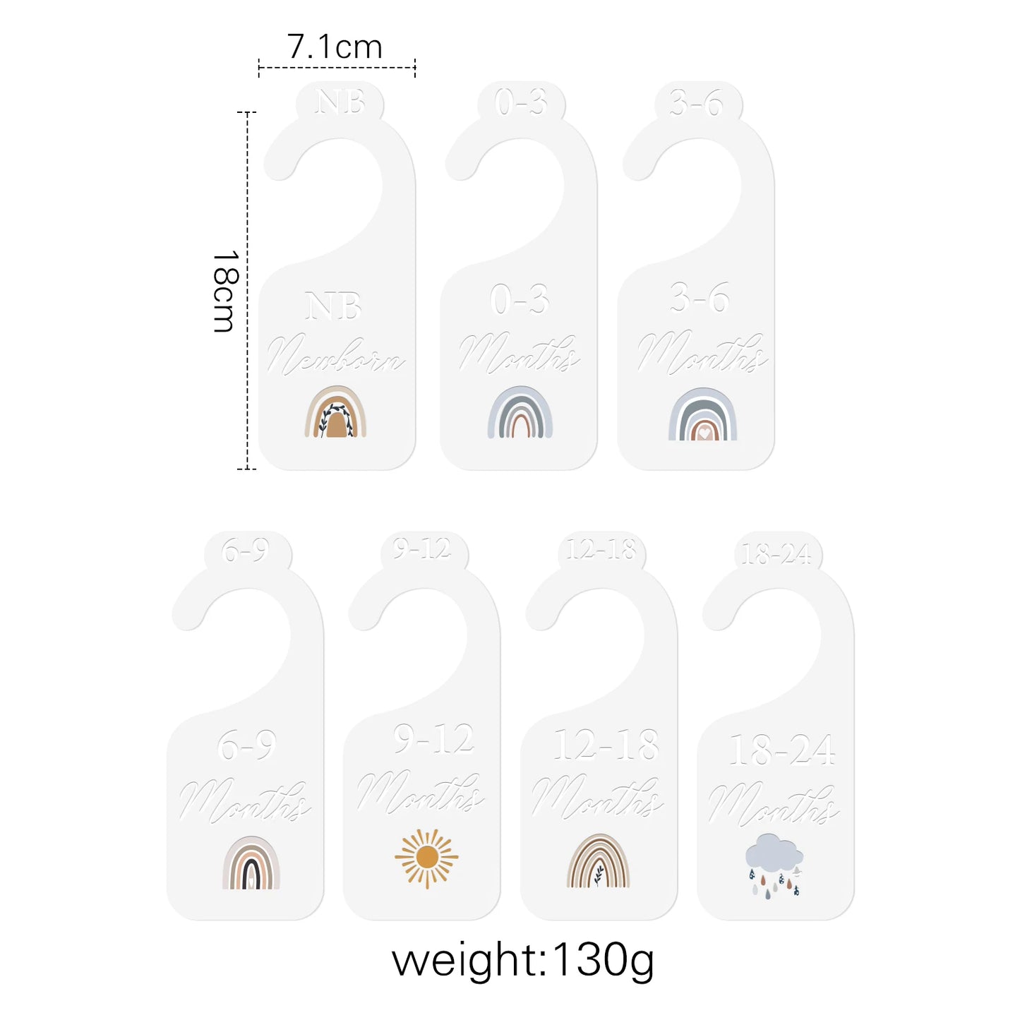 7PCS Acrylic Baby Closet Divider 24 Months Nursery Clothes Organizer for Baby Newborn Gift