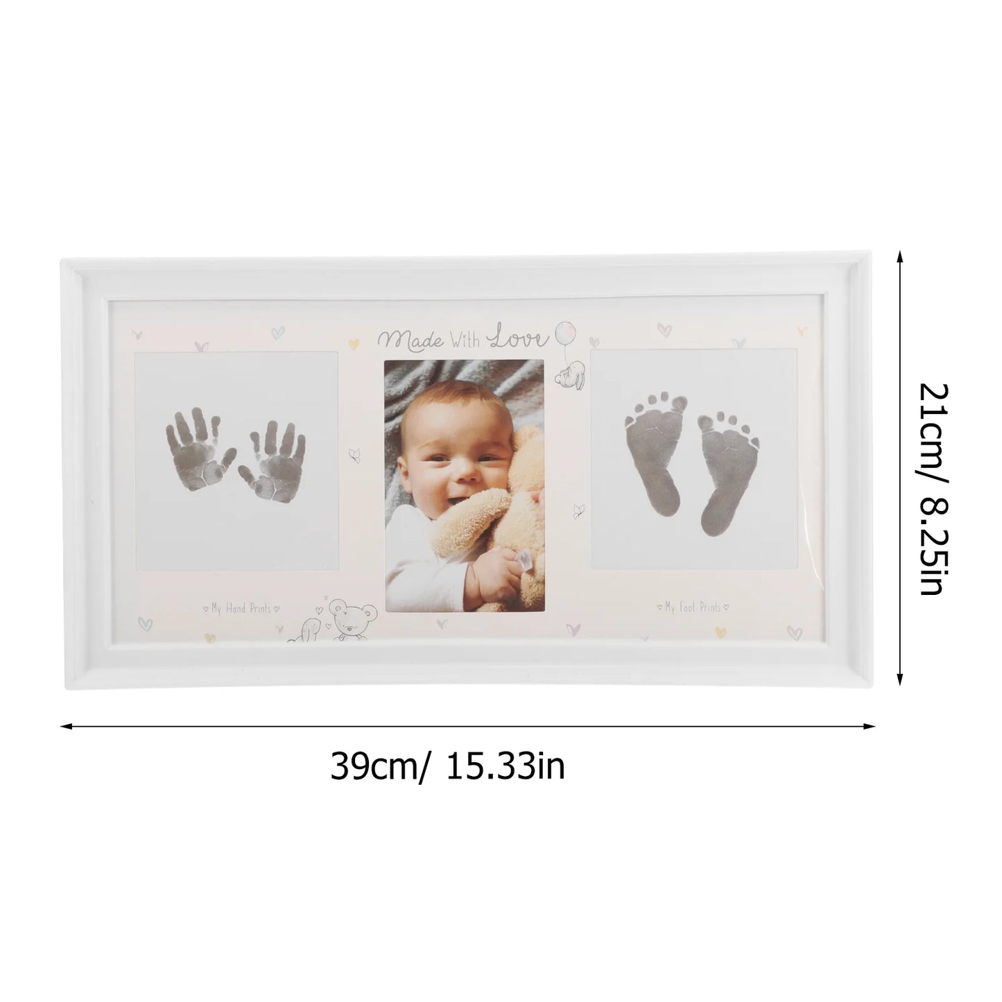 Hand Foot Print Photo Framesss Newborn Footprint Photo Framessss Baby Handprint Ornament Kit Pvc Ink Pad for Keepsake