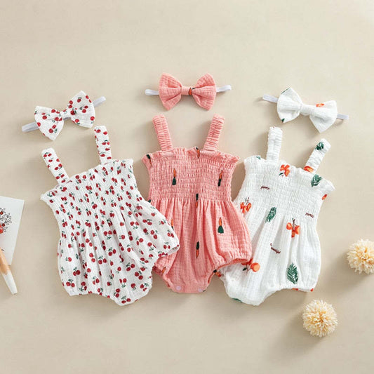 Summer Baby Jumpsuit Crawling Suit Printing Cartoon Picture